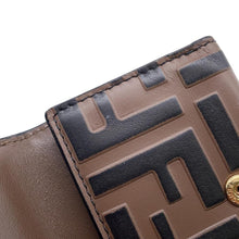 将图像加载到图库查看器中,FENDI ZUCCA F IS FENDI 3-Fold Compact Wallet Brown/Black8M0395 Leather