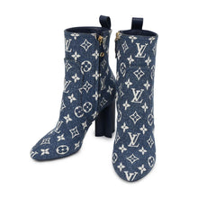 将图像加载到图库查看器中,LOUIS VUITTON ★Silhouette Line EncreBoots Blue Monogram Denim Size 36H