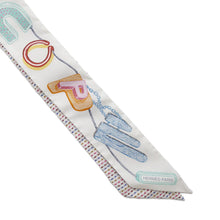 Load image into Gallery viewer, HERMES Twilly Chevroscope Neon Pointier Blanc/Rose/Vert Silk100%