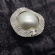 Load image into Gallery viewer, CHANEL ★Wide Denim Pants Size 40 Pink/GrayP73404 Cotton100% Faux Pearl