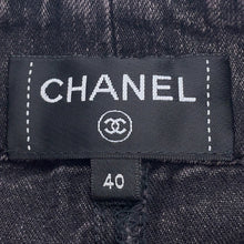 Load image into Gallery viewer, CHANEL ★Wide Denim Pants Size 40 Pink/GrayP73404 Cotton100% Faux Pearl