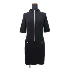 将图像加载到图库查看器中,CHANEL CC LogoButton Dress Size 36 BlackP78647 Cotton70% Cashmere30%