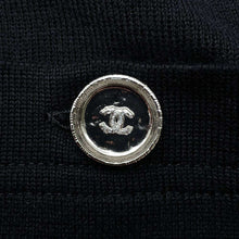 将图像加载到图库查看器中,CHANEL CC LogoButton Dress Size 36 BlackP78647 Cotton70% Cashmere30%