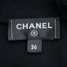 将图像加载到图库查看器中,CHANEL CC LogoButton Dress Size 36 BlackP78647 Cotton70% Cashmere30%
