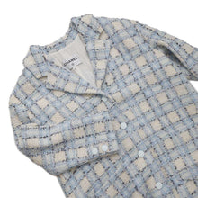 Load image into Gallery viewer, CHANEL TweedJacket Size 34 Light BlueP73383 Wool 42% Nylon 41% Viscose 12% Polyester 3% Cashmere 2%