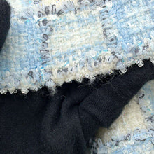 Load image into Gallery viewer, CHANEL TweedJacket Size 34 Light BlueP73383 Wool 42% Nylon 41% Viscose 12% Polyester 3% Cashmere 2%