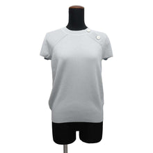 Load image into Gallery viewer, HERMES Short sleeve Knit Top Size 36 Light Blue Silk50% Cashmere50%