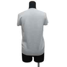 Load image into Gallery viewer, HERMES Short sleeve Knit Top Size 36 Light Blue Silk50% Cashmere50%