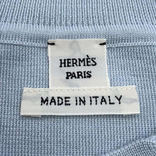 Load image into Gallery viewer, HERMES Short sleeve Knit Top Size 36 Light Blue Silk50% Cashmere50%