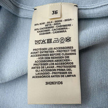 Load image into Gallery viewer, HERMES Short sleeve Knit Top Size 36 Light Blue Silk50% Cashmere50%