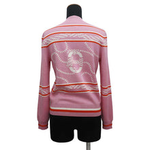 Load image into Gallery viewer, HERMES chaine d'ancre cardigan Size 34 Pink Cashmere48% Silk48% Nylon3% Polyurethane1%