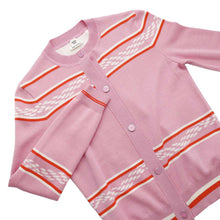 Load image into Gallery viewer, HERMES chaine d'ancre cardigan Size 34 Pink Cashmere48% Silk48% Nylon3% Polyurethane1%