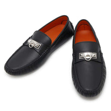 将图像加载到图库查看器中,HERMES ★Mocassins Irving Black Leather Size 41.5