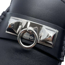 将图像加载到图库查看器中,HERMES ★Mocassins Irving Black Leather Size 41.5