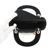 将图像加载到图库查看器中,Dior ★Lady Dior Black Velour Size Mini