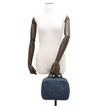 将图像加载到图库查看器中,CHANEL ★Vanity bag 2way bag Blue Denim