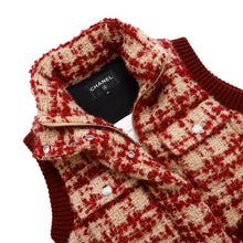 将图像加载到图库查看器中,CHANEL Tweed vest Size 34 Red/BeigeP77367 V69283 Mohair 43% Wool 41% Polyester9% Nylon5% Linen2%