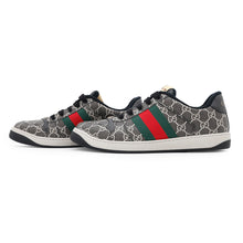 将图像加载到图库查看器中,GUCCI ★Screener GG Supreme Canvas Men's Sneakers Gray/Black763525 PVC Leather Size 9 1/2