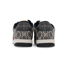 将图像加载到图库查看器中,GUCCI Screener GG Supreme Canvas Men's Sneakers Gray/Black763525 PVC Leather Size 9 1/2
