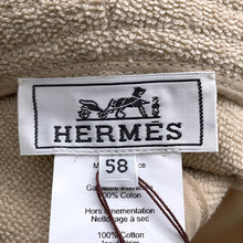 将图像加载到图库查看器中,HERMES Fred Sand Hat Size 58 Beige Cotton100%
