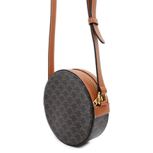 将图像加载到图库查看器中,CELINE Triomphe Round Purse Shoulder Tan10G342DGZ04BT PVC Coated Canvas Leather
