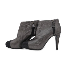 Load image into Gallery viewer, CHANEL Booties Silver/BlackG28558 Leather Size 37C