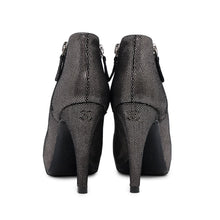 Load image into Gallery viewer, CHANEL Booties Silver/BlackG28558 Leather Size 37C