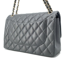 Load image into Gallery viewer, CHANEL Jumbo Matelasse W Flap ChainShoulder Bag GrayA58600 Caviar Leather Size 30