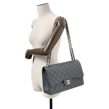 Load image into Gallery viewer, CHANEL Jumbo Matelasse W Flap ChainShoulder Bag GrayA58600 Caviar Leather Size 30