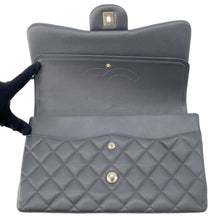 Load image into Gallery viewer, CHANEL Jumbo Matelasse W Flap ChainShoulder Bag GrayA58600 Caviar Leather Size 30