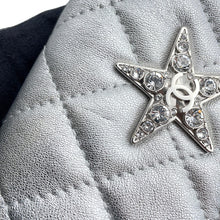 Load image into Gallery viewer, CHANEL Matelasse Star Motif ChainCard Case Silver Lambskin