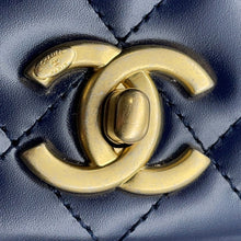 将图像加载到图库查看器中,CHANEL Matelasse Full Flap Shoulder Bag BlueAS3402 Calf Leather