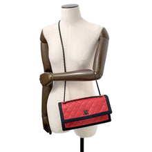将图像加载到图库查看器中,CHANEL Matelasse ChainShoulder Bag Red/Black Lambskin