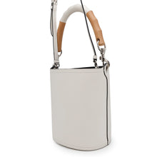 Load image into Gallery viewer, PRADA Tambour 2WAY Bucket Handbag White1BE048 Leather Wood