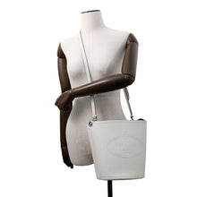 Load image into Gallery viewer, PRADA Tambour 2WAY Bucket Handbag White1BE048 Leather Wood