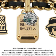 将图像加载到图库查看器中,CHANEL Premiere Bag Charm Tulle M Limited Edition H19.7mm×W15.2mm Gold Plated Leather Black DialH9859