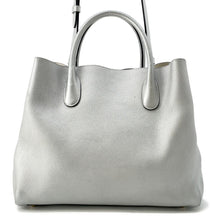 Load image into Gallery viewer, Dior ★Open Bar 2WAY Handbag Silver Leather