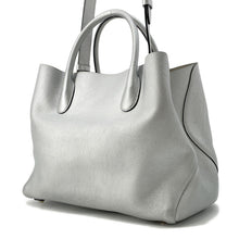 Load image into Gallery viewer, Dior Open Bar 2WAY Handbag Silver Leather