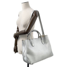 Load image into Gallery viewer, Dior Open Bar 2WAY Handbag Silver Leather