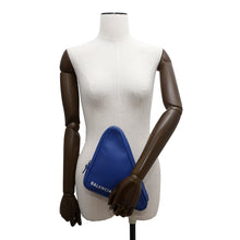 Load image into Gallery viewer, BALENCIAGA ★Triangle Clutch Bag Blue476976 Leather