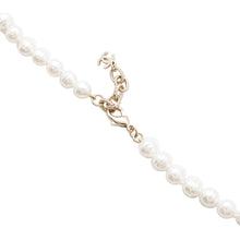 Load image into Gallery viewer, CHANEL ★CC Logo Faux Pearl Necklace Gold/White Gold Plated