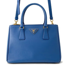 将图像加载到图库查看器中,PRADA ★Galleria 2WAY Handbag Blue1BA863 Leather