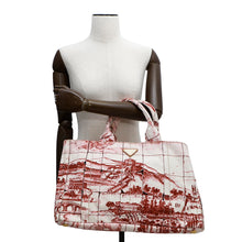 将图像加载到图库查看器中,PRADA Canapa Tote Bag White/BordeauxB1872B Canvas