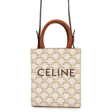 将图像加载到图库查看器中,CELINE Triomphe Vertical Cabas White194372BZK.01BC PVC Leather Size Mini