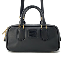 将图像加载到图库查看器中,MIUMIU Arkady 2WAY Handbag Black5BB142 Leather Size Small