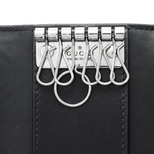 将图像加载到图库查看器中,GUCCI GG Embossed 6-Key Case Black625565 Leather