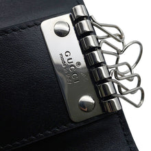 将图像加载到图库查看器中,GUCCI GG Embossed 6-Key Case Black625565 Leather