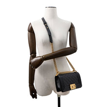 Load image into Gallery viewer, CHANEL Boy Chanel ChainShoulder Bag BlackA67085 Caviar Leather Size 20