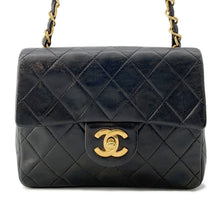 Load image into Gallery viewer, CHANEL Mini Matelasse ChainShoulder Bag Black Lambskin Size 18