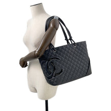 Load image into Gallery viewer, CHANEL Cambon line Tote Bag BlackA25169 Leather Patent Leather Size Large